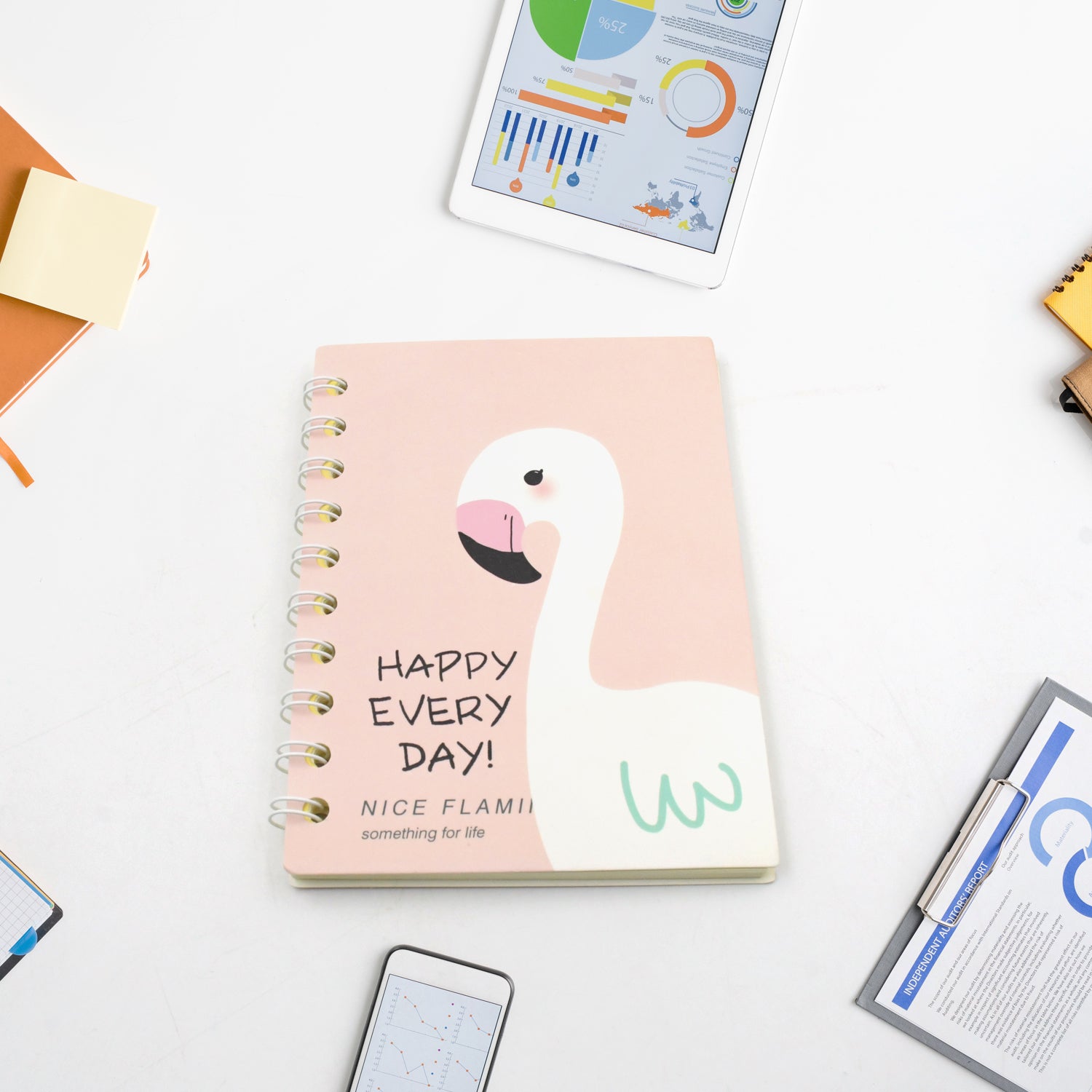 7988 Cute Flamingo Journal Diary, Notebook for Women Men Memo Notepad Sketchbook with Durable Hardcover & 50 Pages Writing Journal for Journaling Notes Study School Work Boys Grils, Stationery (143x105MM) 7988 Cute Flamingo Journal Diary, Notebook for Women Men Memo Notepad Sketchbook with Durable Hardcover & 50 Pages Writing Journal for Journaling Notes Study School Work Boys Grils, Stationery (143x105MM)